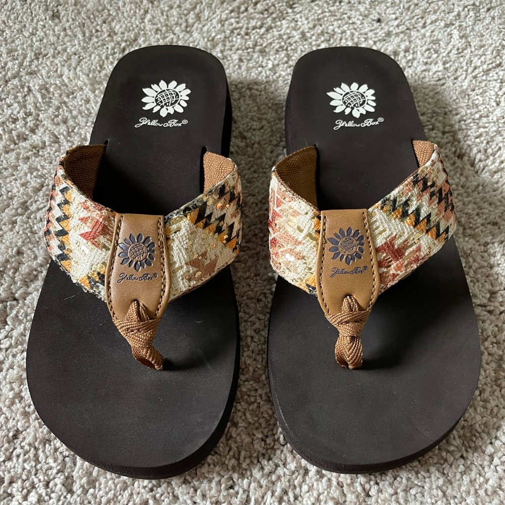 Yellow Box Flip Flops